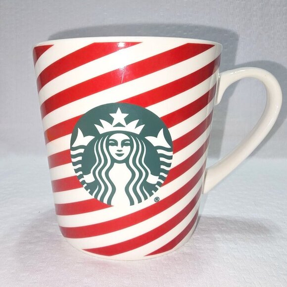 2019 HOLIDAY STARBUCKS RED AND WHITE STRIPED COFFEE MUG EUC - Picture 1 of 8